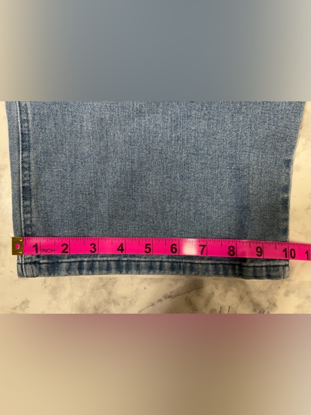 Le Lis Light Blue retro look flare-Leg Y2K faded Jean with Lace-Up Sides size L - Picture 6 of 9